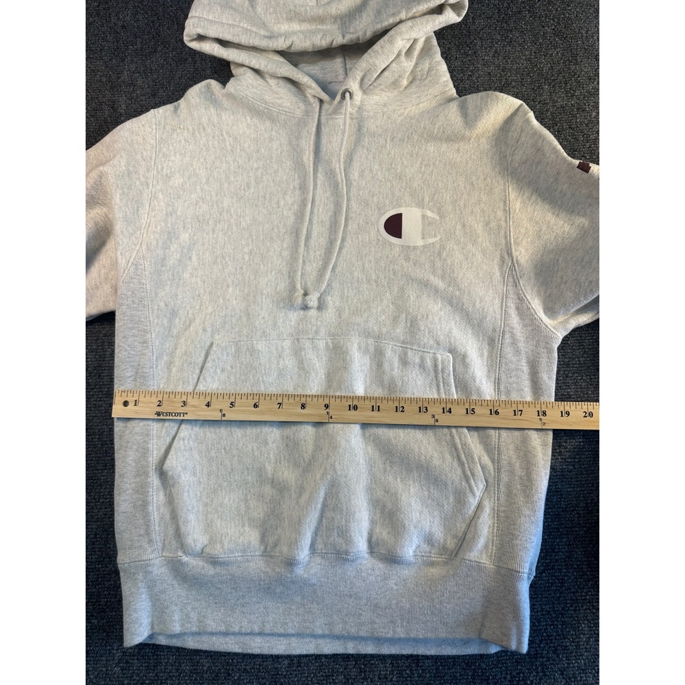 Champion Reverse Weave Texas A&M Hoodie Gray Maroon Small NCAA Aggies Sweatshirt - Picture 6 of 8
